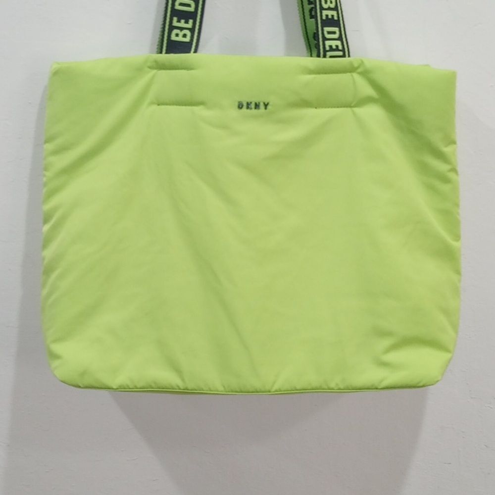 DKNY Be Delicious Neon Green Tote Shopper Sac - Picture 3 of 9
